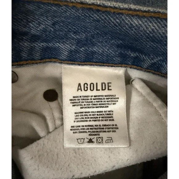 Algode Low Slung Baggy Jeans Womens 27 Blue Light Wash Libertine Relaxed Denim - Picture 14 of 15